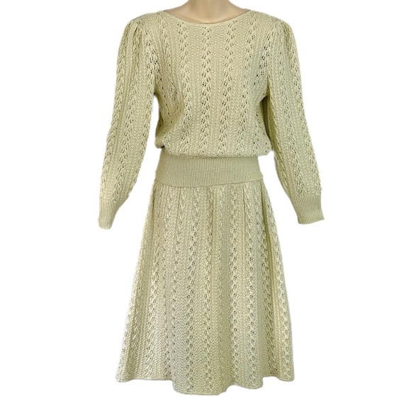 Vivanti Dresses & Skirts - Vintage Vivanti 70s 80s Size 14 Knit Sweater&Skirt Crochet Cottagecore 2pc Set